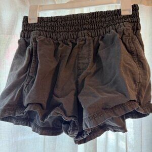 Aerie Black Smocked Waist Cotton Shorts – Size S